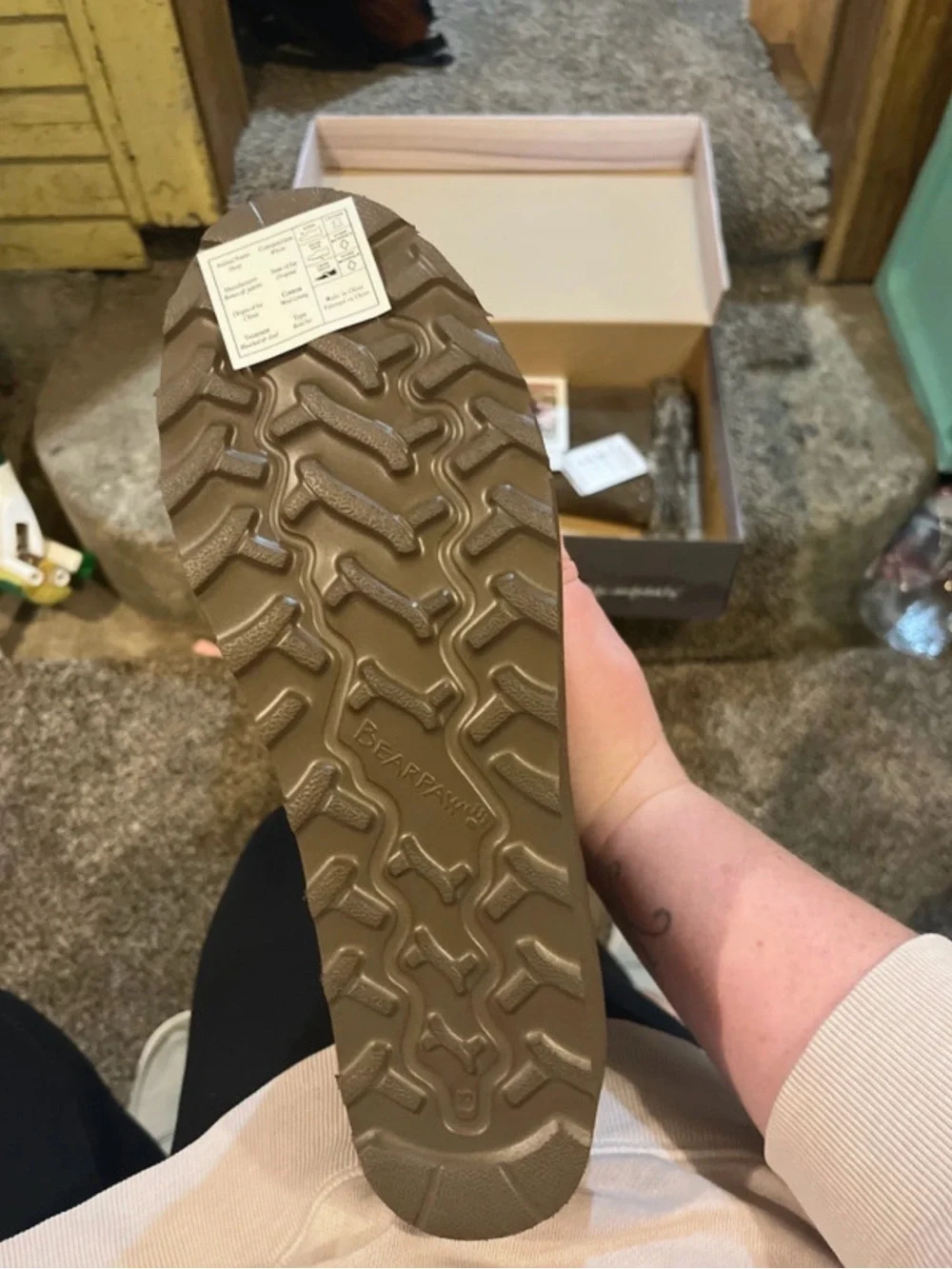NIB BearPaw Dorothy Tall Wedge Brown Boots with Tread: Size 10 Medium